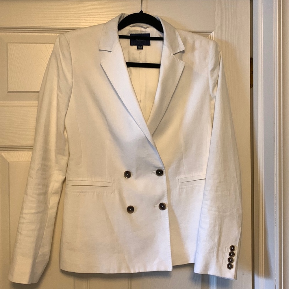 White Linen Costal Grandma Dream Blazer